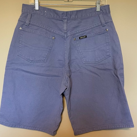 Vintage Sasson Purple Denim Jean Shorts Size Large Color Dad Short 32 Waist - Picture 2 of 6